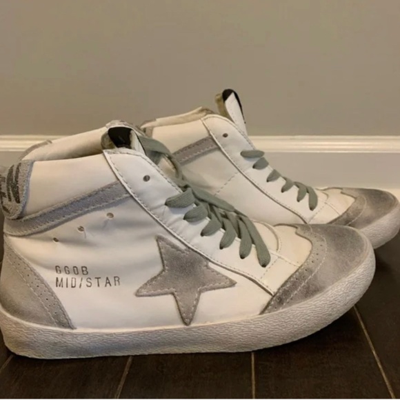 Golden Goose GGDB superstar mid white gray leather suede sneakers size 9 womens - Picture 1 of 4